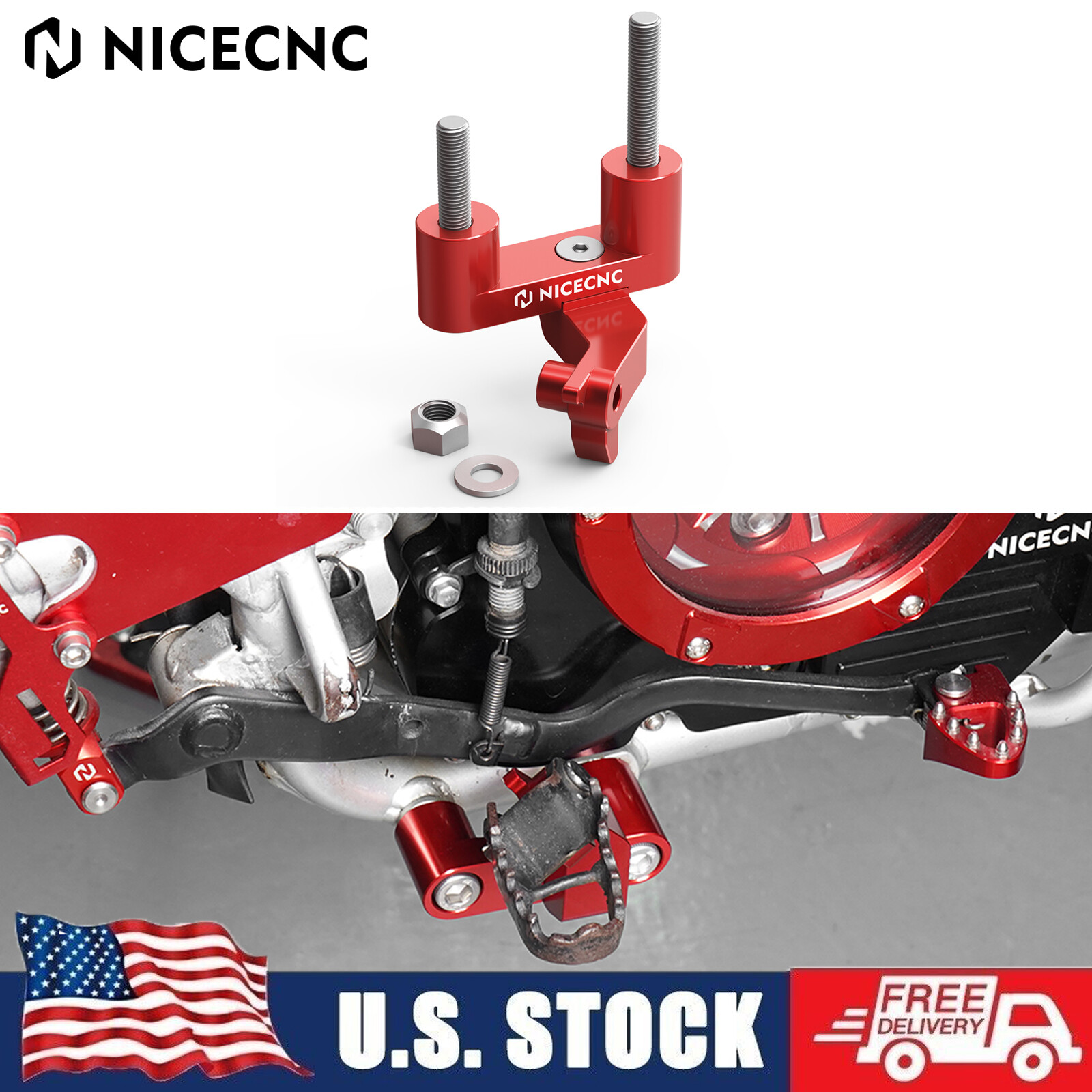 NICECNC Right Foot Peg Mount Bracket Support Kit For Honda XR 650L 1993-2024