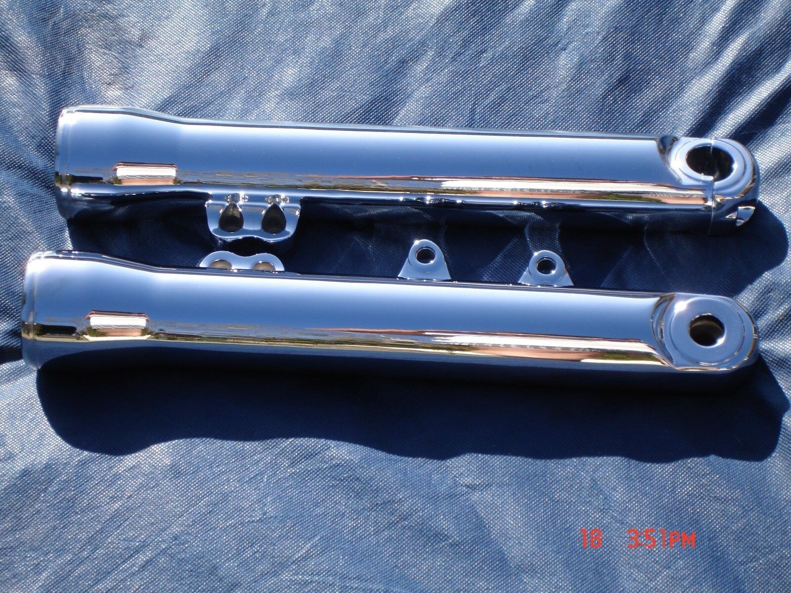 06-up Harley Chrome Fork Sliders Legs 4 Dyna Street Bob Super Glide Exchange Pro