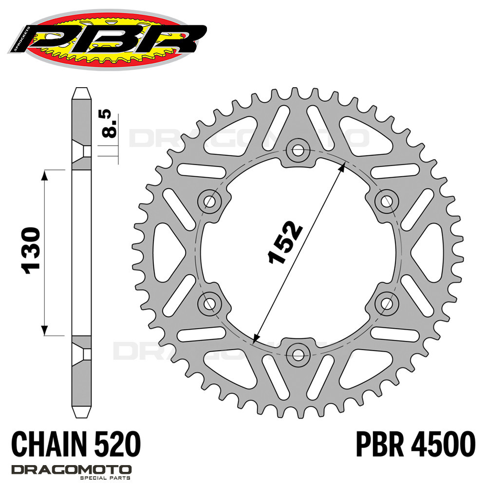 APRILIA 4.5 SXV 450 2005-2010 chain sprocket kit 520 PBR EK 184G