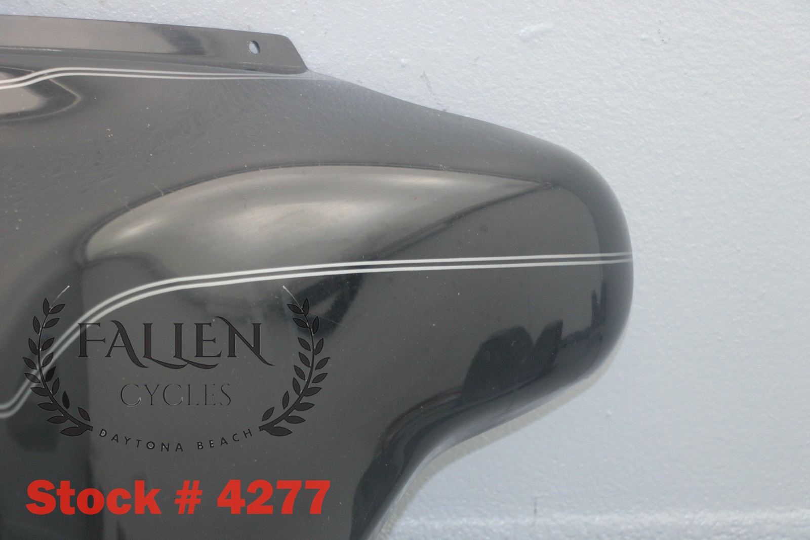 2008 Harley Electra Glide Front Outer Fairing VIVID BLACK SILVER STRIPES #4277
