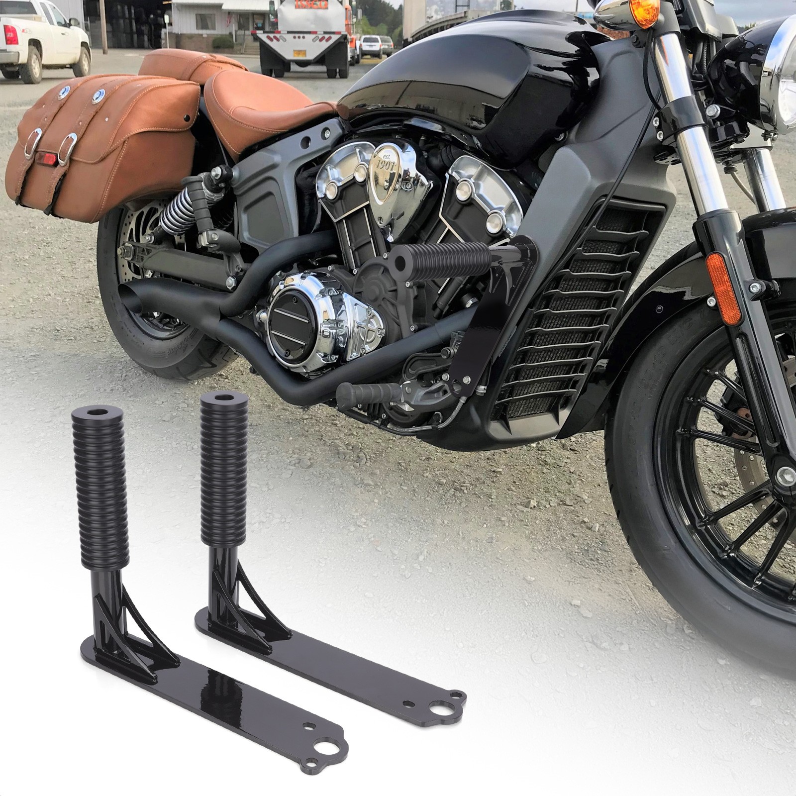 2x Highway Footpegs Crash Bar For Indian Scout Bobber Rogue Sixty ABS 2018-2025