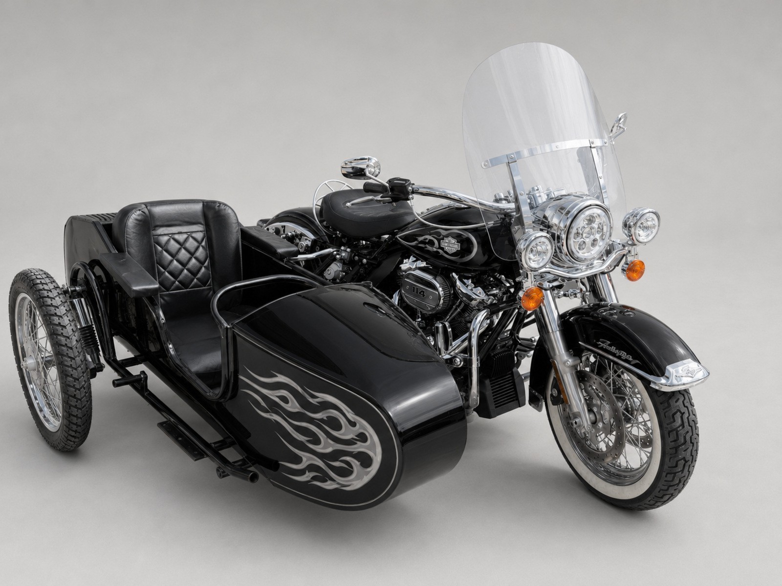Motorcycle Sidecar w/ Mounting Kit | Fits Harley, Indian, Honda, Yamaha,Triumph