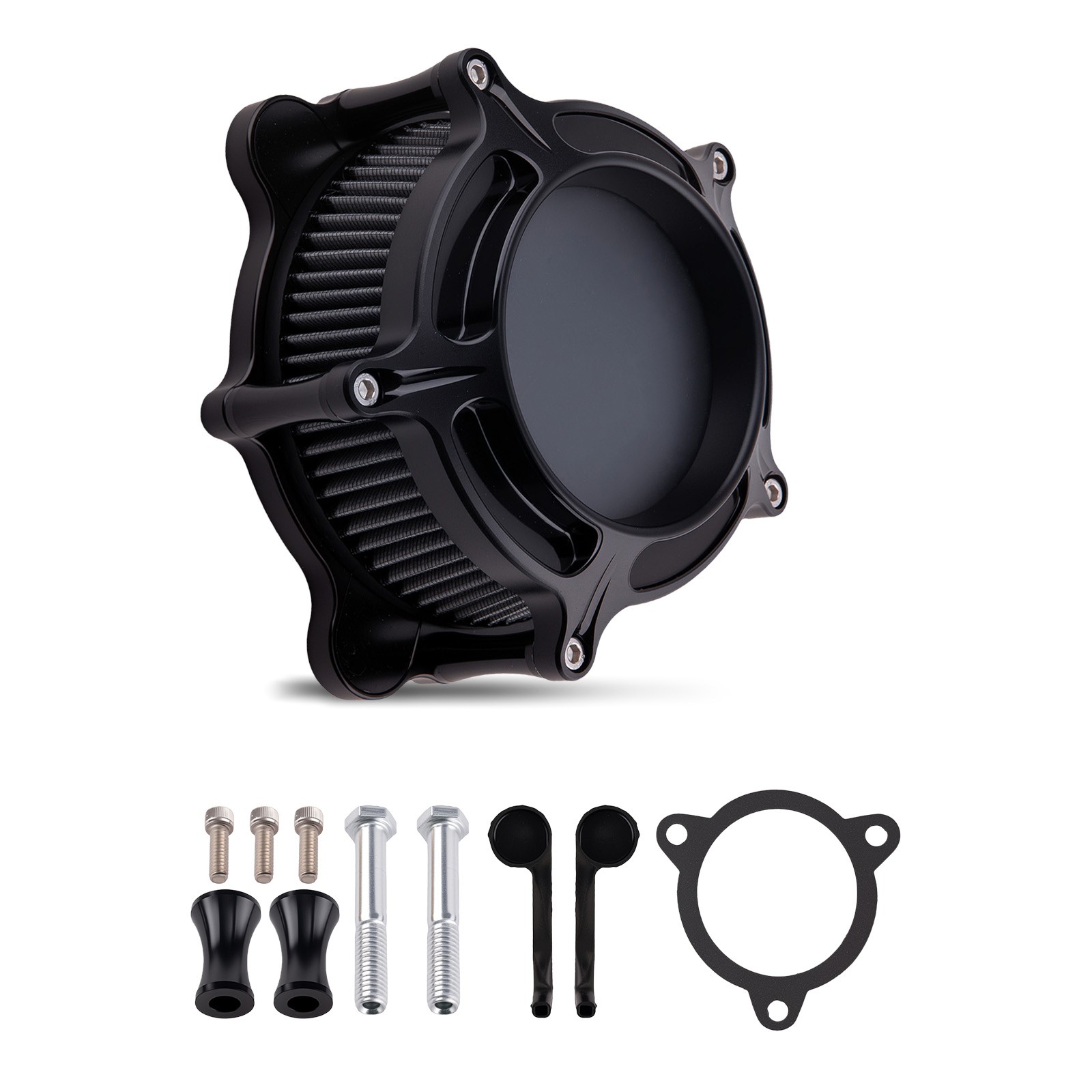 Black Air Filter System for Harley Dyna FXDLS 2017 CNC Billet Aluminum