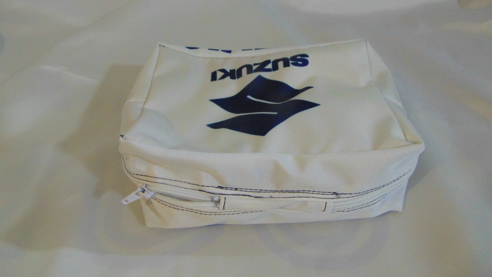 Motorcycle Motocross Rear Fender Bag Polyester Nylon Pouch Suzuki DR RM RMZ Whi