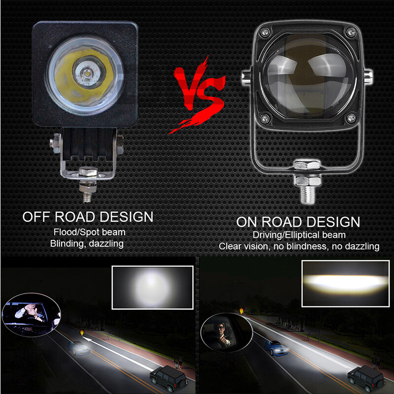 2x 2″ LED Work Light Bar Yellow White Spot Fog Offroad Driving Truck SUV ATV 8D