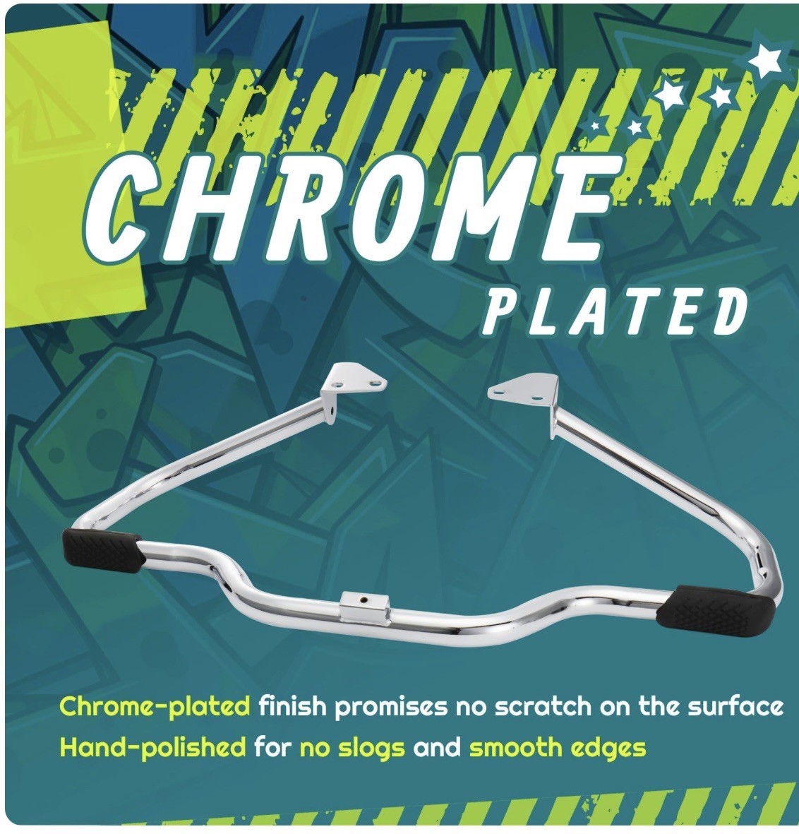 MoKitDora Harley Dyna Highway Engine Mustache Crash Bar 2006-2017 Chrome NEW