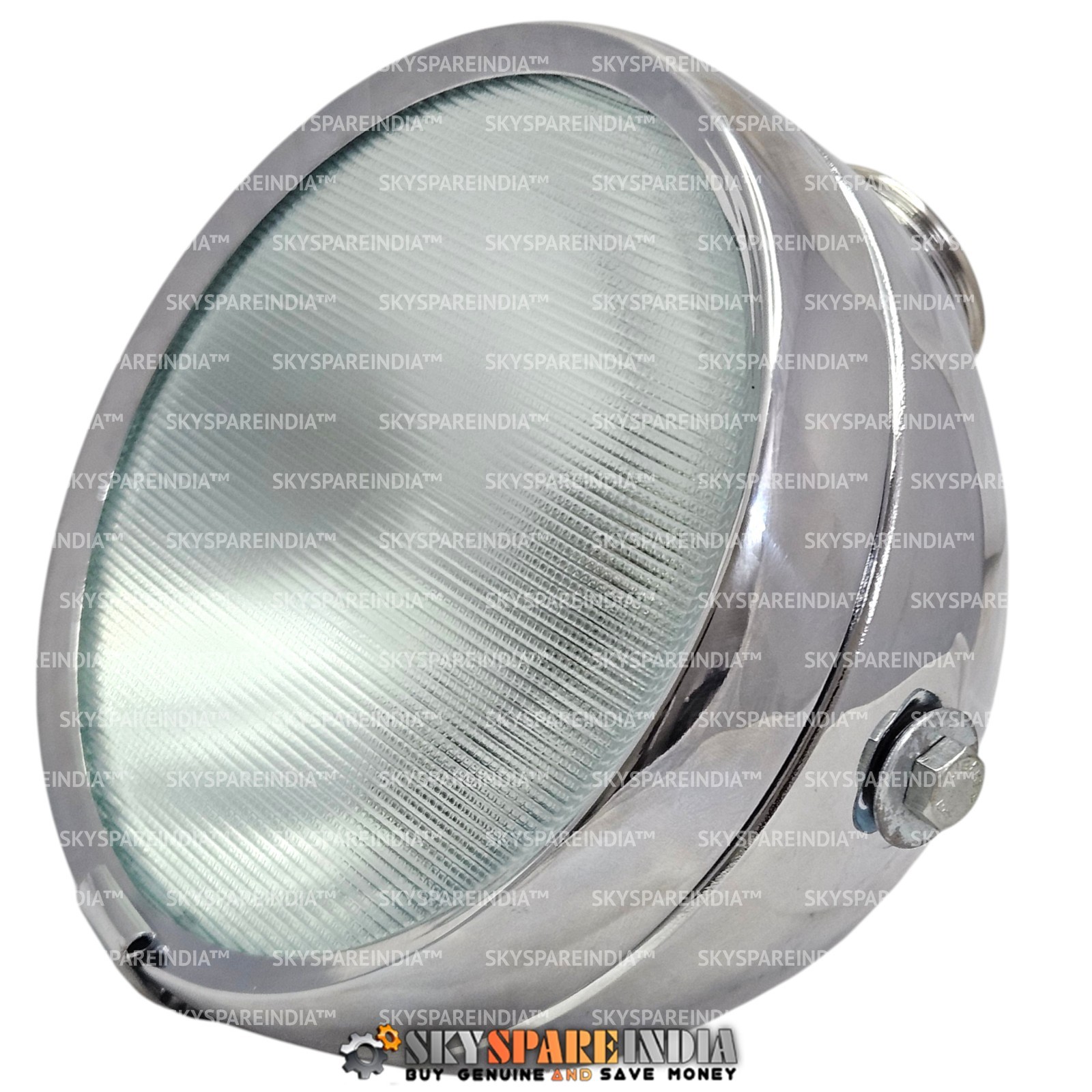 6″ Lucas Flat Frost Glass Headlight Chrome Compatible With Panther Triumph Ariel