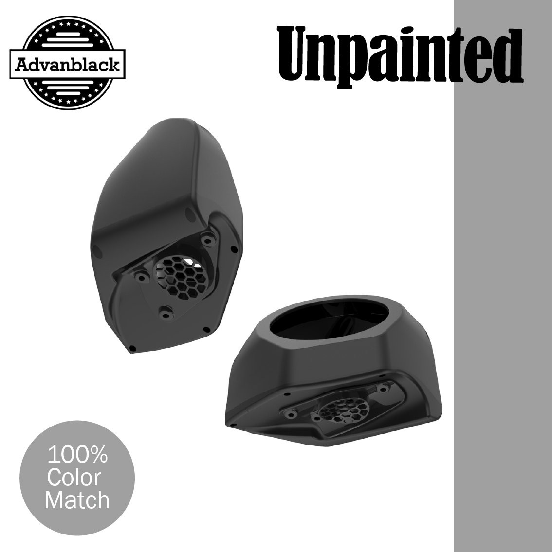 Advanblack Unpainted King Tour Pack 6.5″ Speaker Pods Fits Harley Touring 2014+