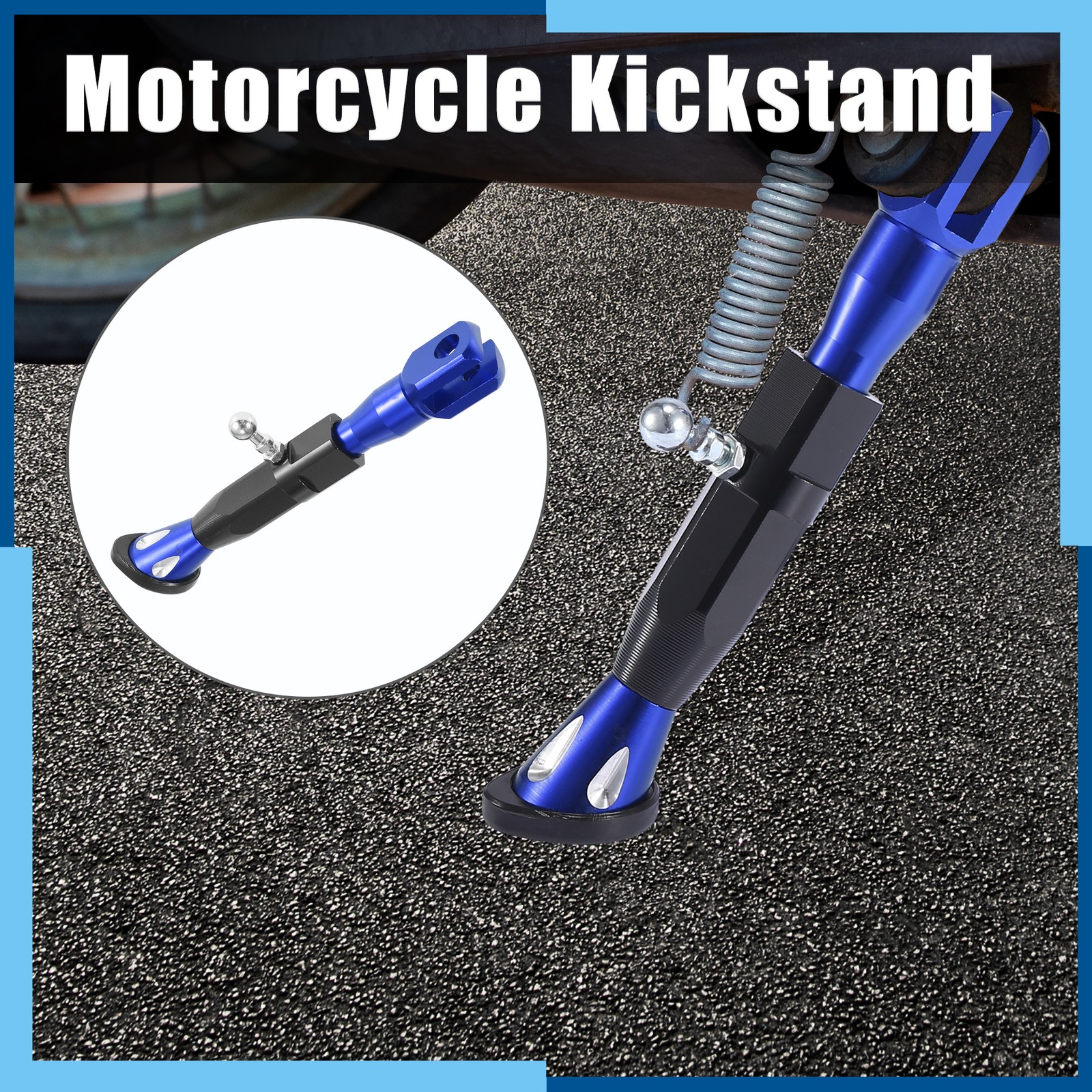 Universal Pack (1) Adjustable Motorcycle Kickstand Side Support Stand Set