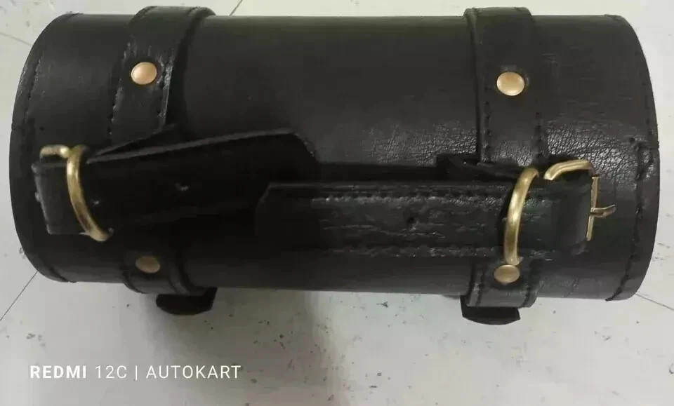PURE LEATHER TOOL BAG ENGRAVED FIT FOR HARLEY DAVIDSON MOTORCYCLE IN BLACK COLOR