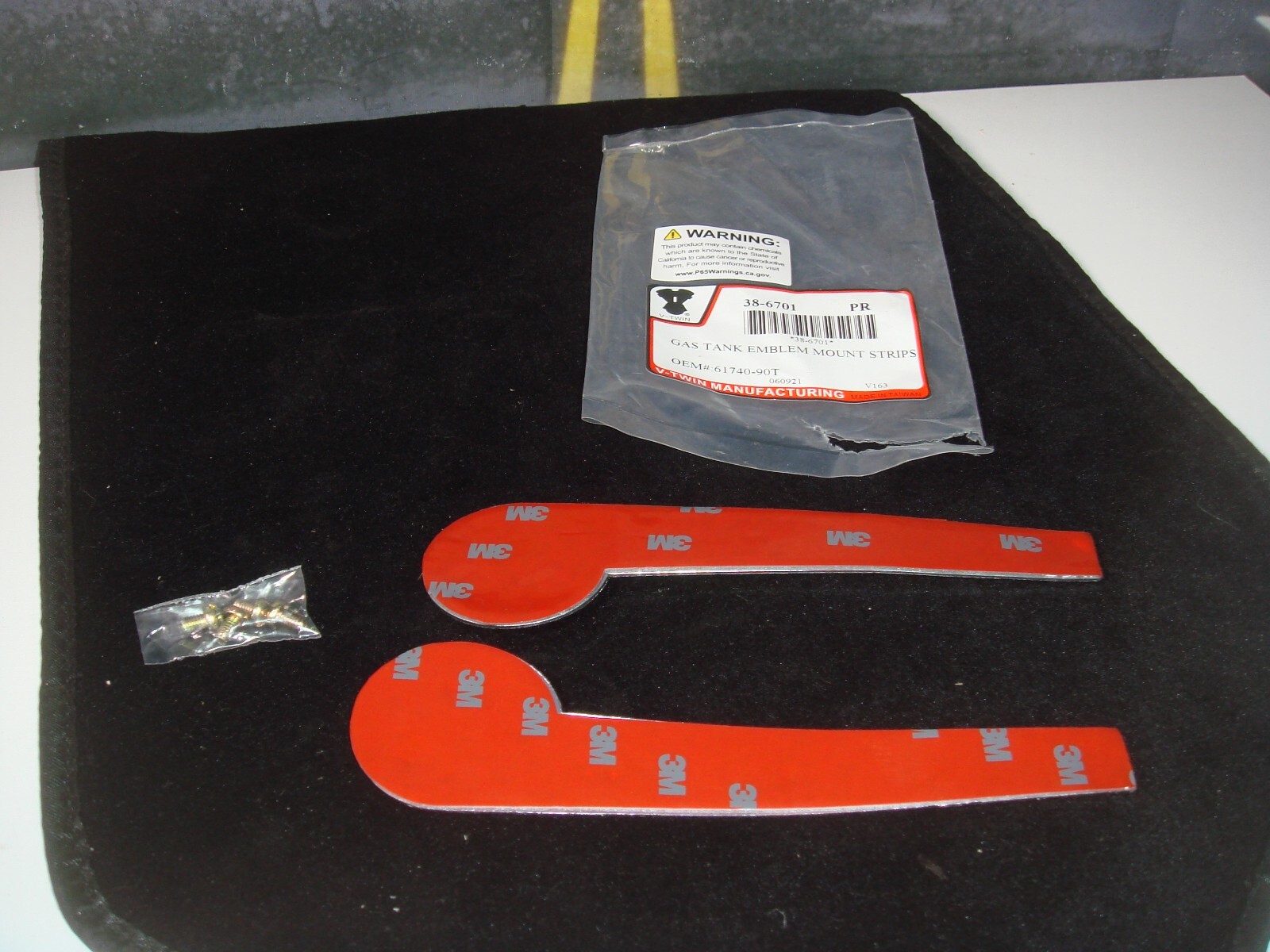 Harley Emblem Mount Strips Gas Fuel Tank OE 61740-90T V-Twin Vintage 38-6701 T7