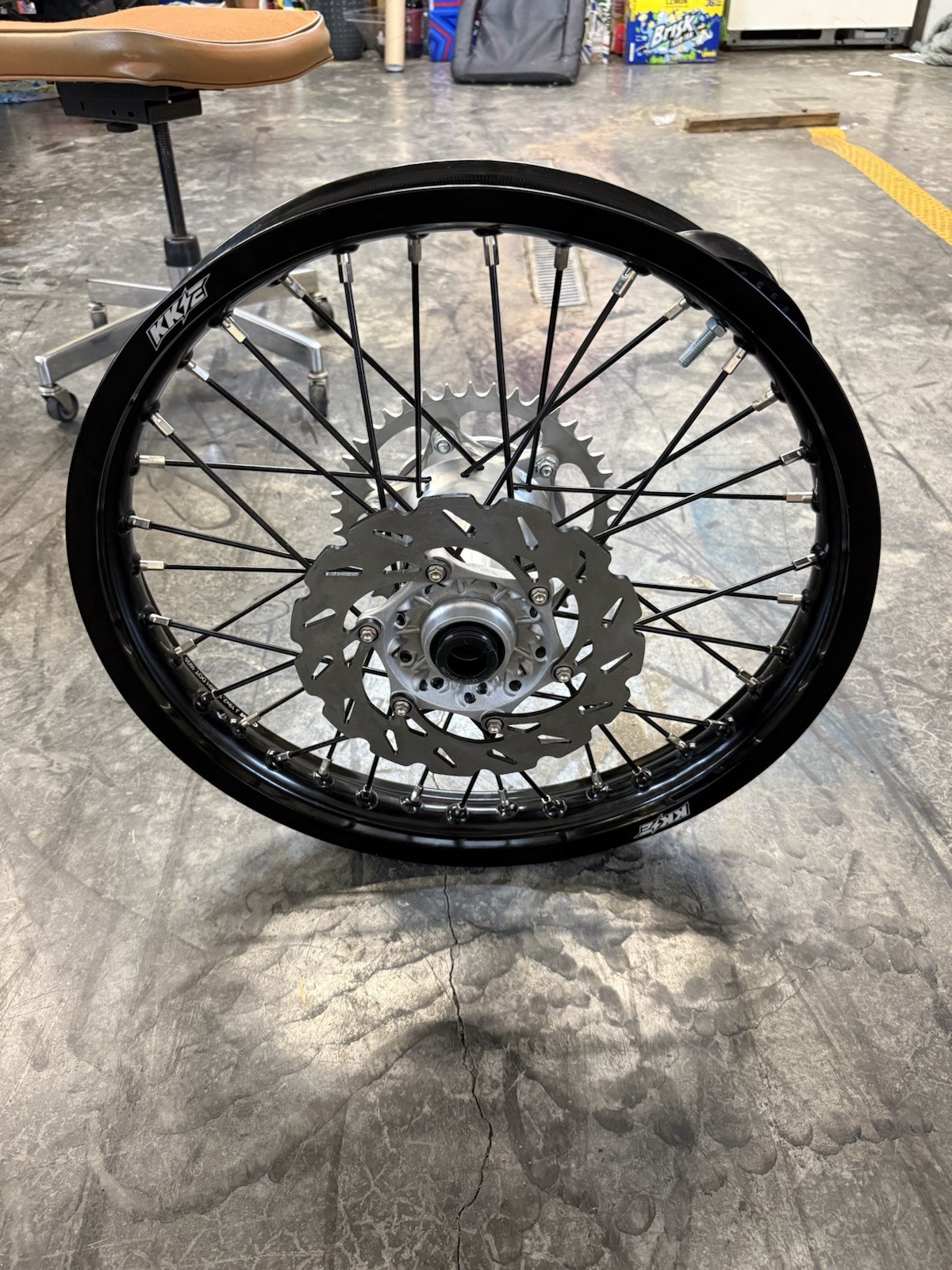 Brand New KKE Cast Black Rear Wheel 19 with Hub Sprocket and Disc Brake