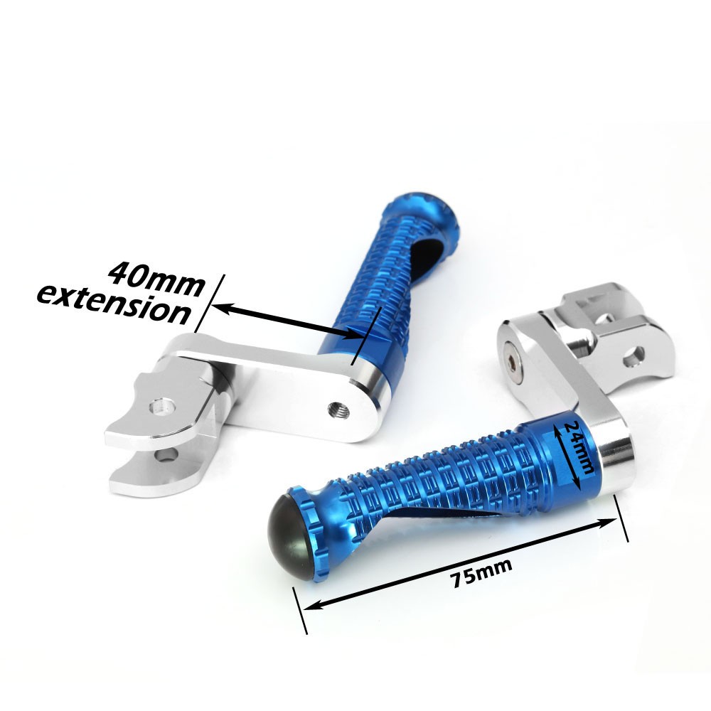 MPRO 1.5 inch Riser Blue Front Foot Pegs For F3 675 12 13 14 15 16 17 18