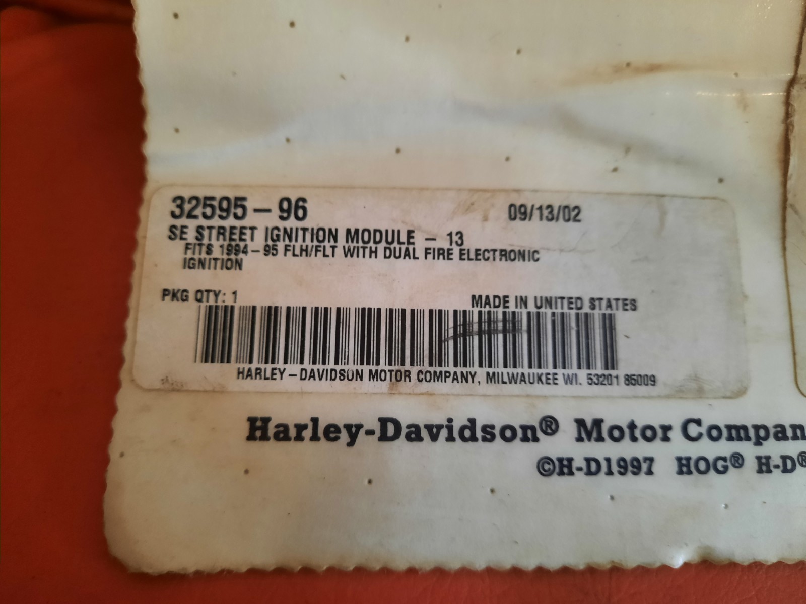 Harley Screaming Eagle Part # 32595-96 #504