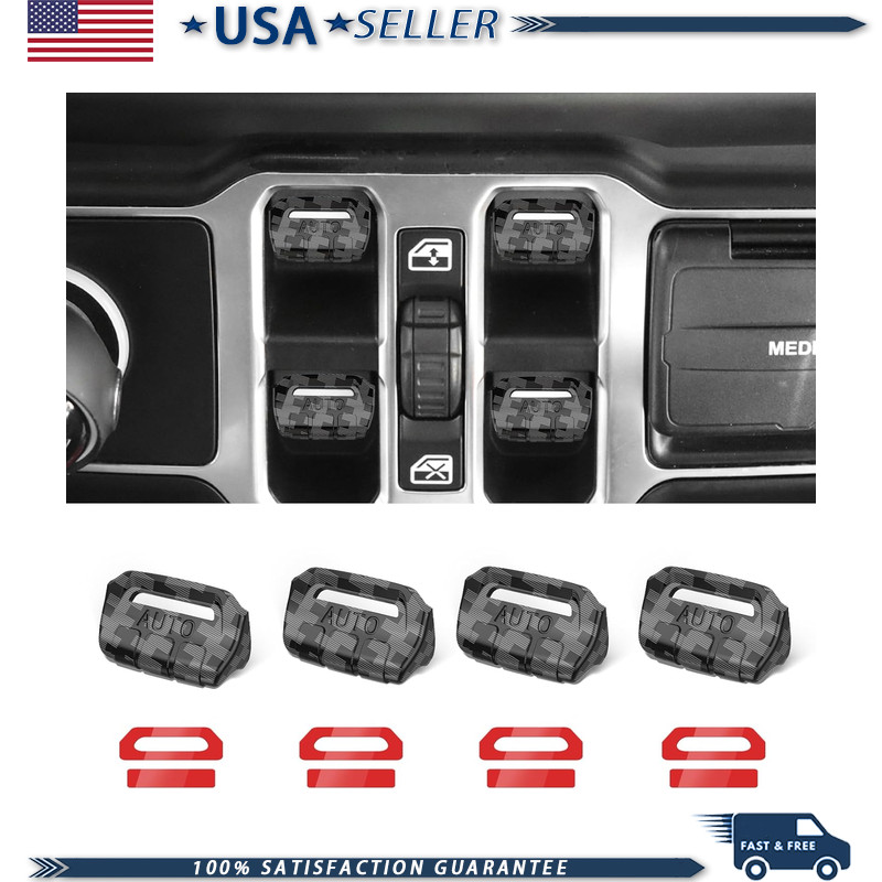 Window Switch Button Cover Jeep Wrangler Gladiator 2018-2026 JL JLU 4XE JT