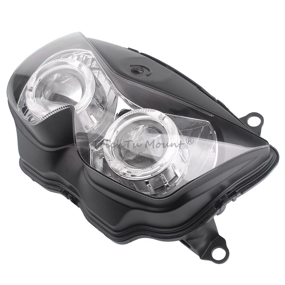Headlight Red Devil White Angel Eye Projector For Kawasaki Z1000 Z750 NINJA 250R
