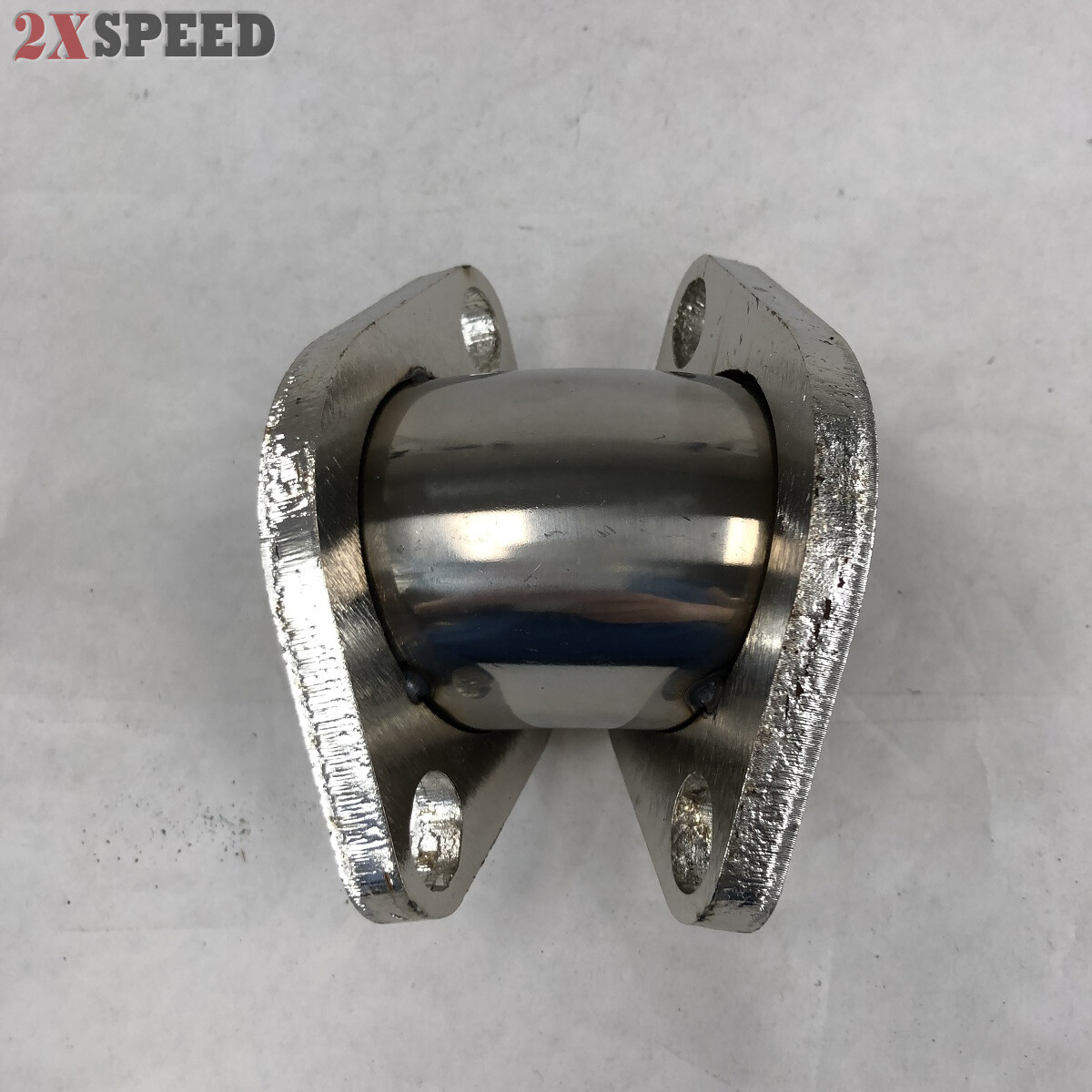 2.25″ to 2.25″ 45-degree 2 Bolt Flange Exhaust Muffler Pipe Flange Mild Steel