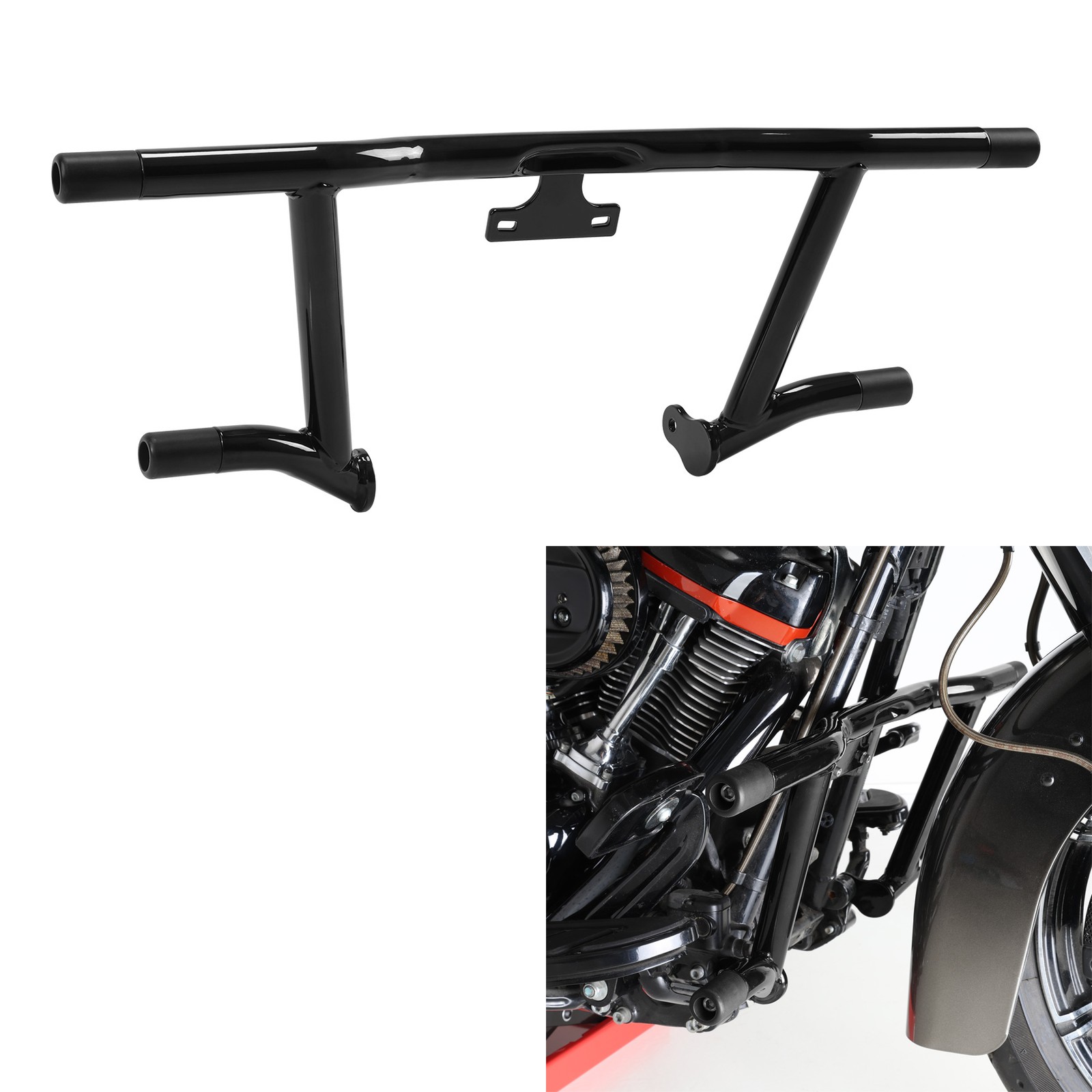 FRONT ENGINE GUARD CRASH BAR FIT FOR HARLEY TOURING ROAD GLIDE 2009-2023