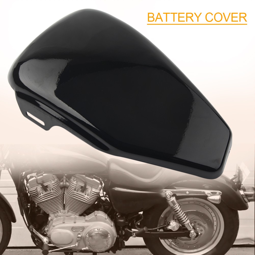 Black Metal steel Left Battery Side Cover For Harley Sportster 883 1200 2004-13