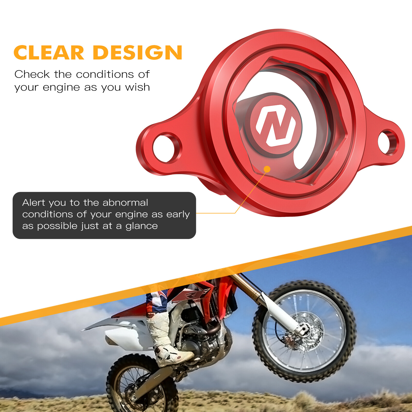 NICECNC Transparent Engine Oil Filter Cover Cap For Honda CRF450R 2009-2015 2016