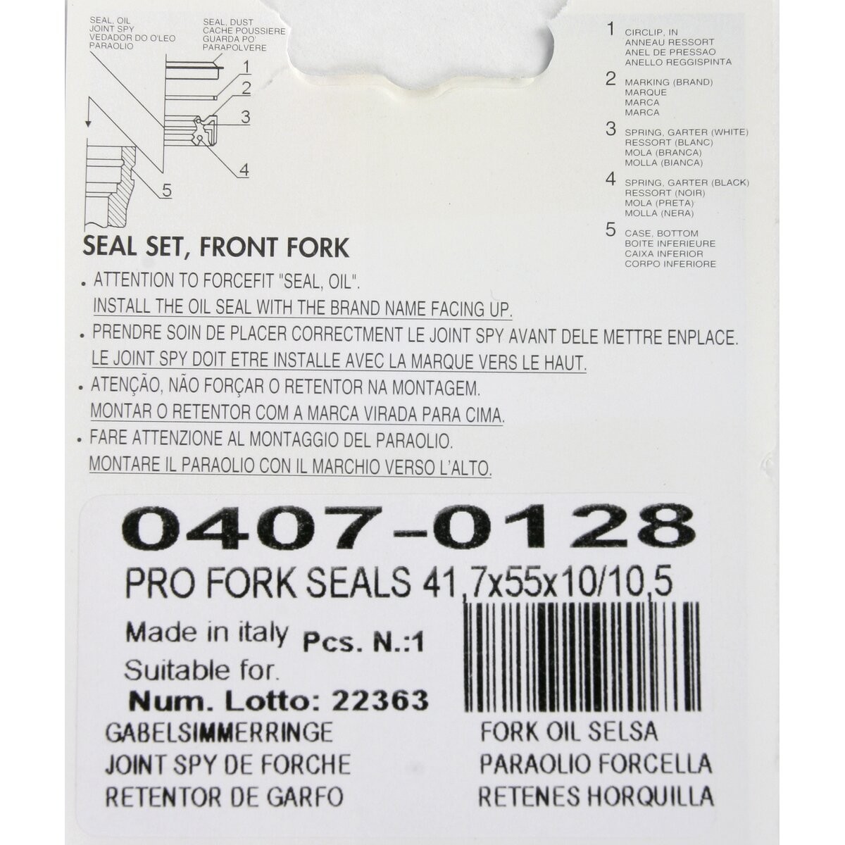 Parts Unlimited Fork Seals – 41.7mm x 55mm x 10mm – 0407-0128