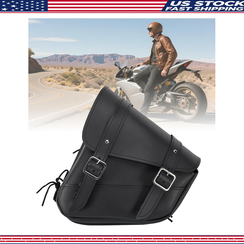Motorcycle Leather Solo Swing Arm Saddle Bag Softails, Sportsters, Choppers, Wat