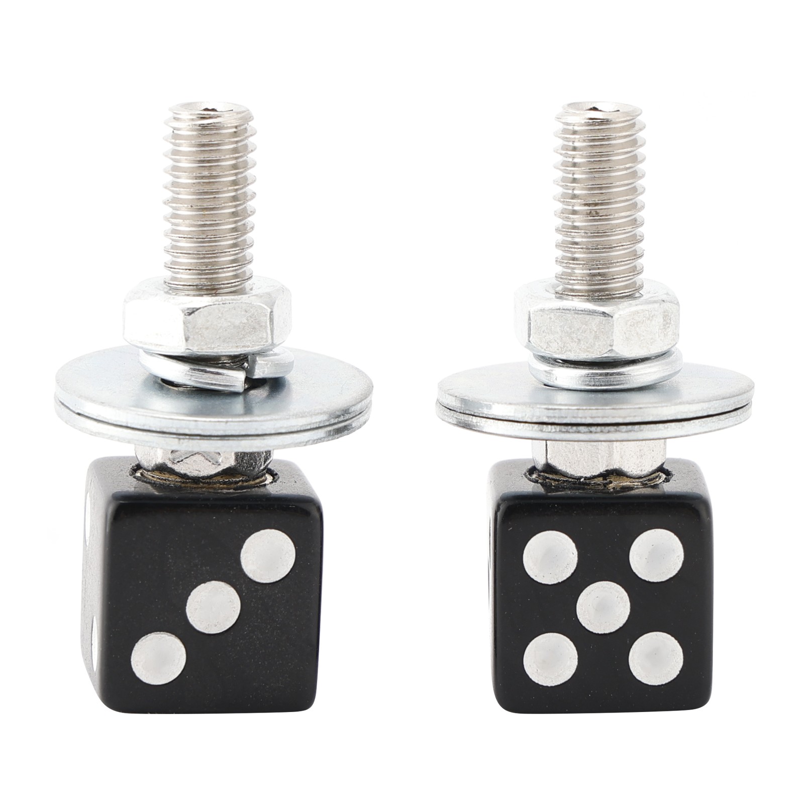 2xMotorcycle Bike Plastic Black Dice License Plate Bolt On Screw On Frame Nut✅