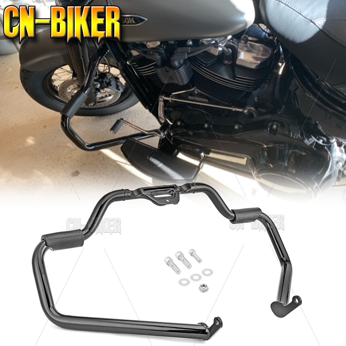 Heavy Duty Mustache Highway Engine Crash Guard Bar For 2018+ Harley Softail FLHC