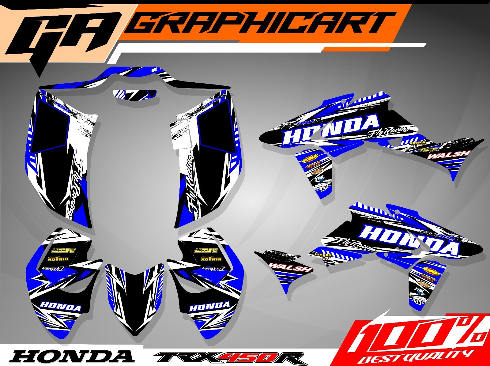 Graphic kit for Honda TRx450r custom decals stickersS