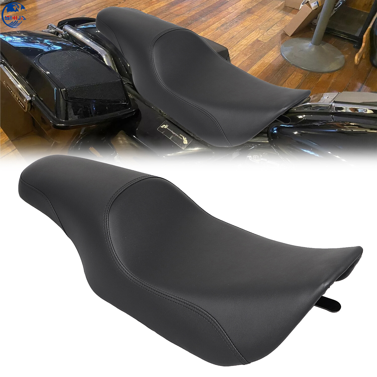 Synthetic Leather + Ultra-Foam Smooth Profiler Seat For Harley Road King 97-2007