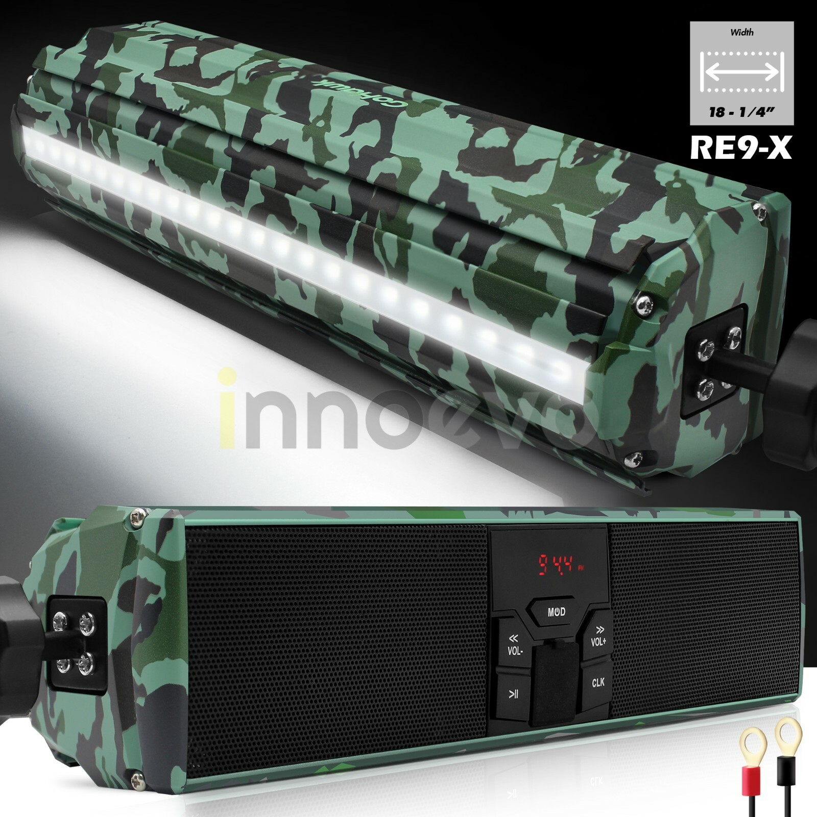 Waterproof Bluetooth Motorcycle ATV Stereo Speaker Audio System MP3 USB FM Radio