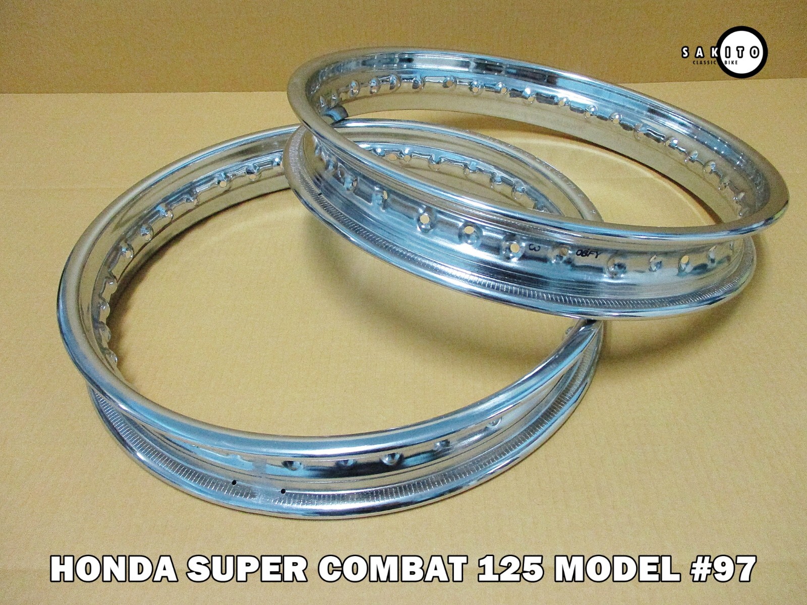 HODAKA SUPER COMBAT 125 MODEL # 99 Front & Rear Steel Wheel Rim Set [sa3144]