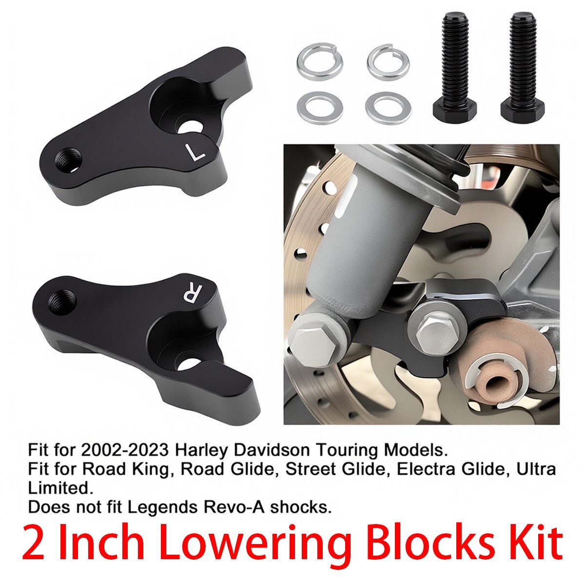 2″ Lowering Kit for Harley Touring Models (02-25) for Street Glide, Road King