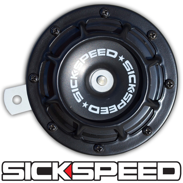 ONE SICKSPEED BLACK SUPER LOUD ELECTRIC BLAST TONE HORN MOTORCYCLE 12V M9