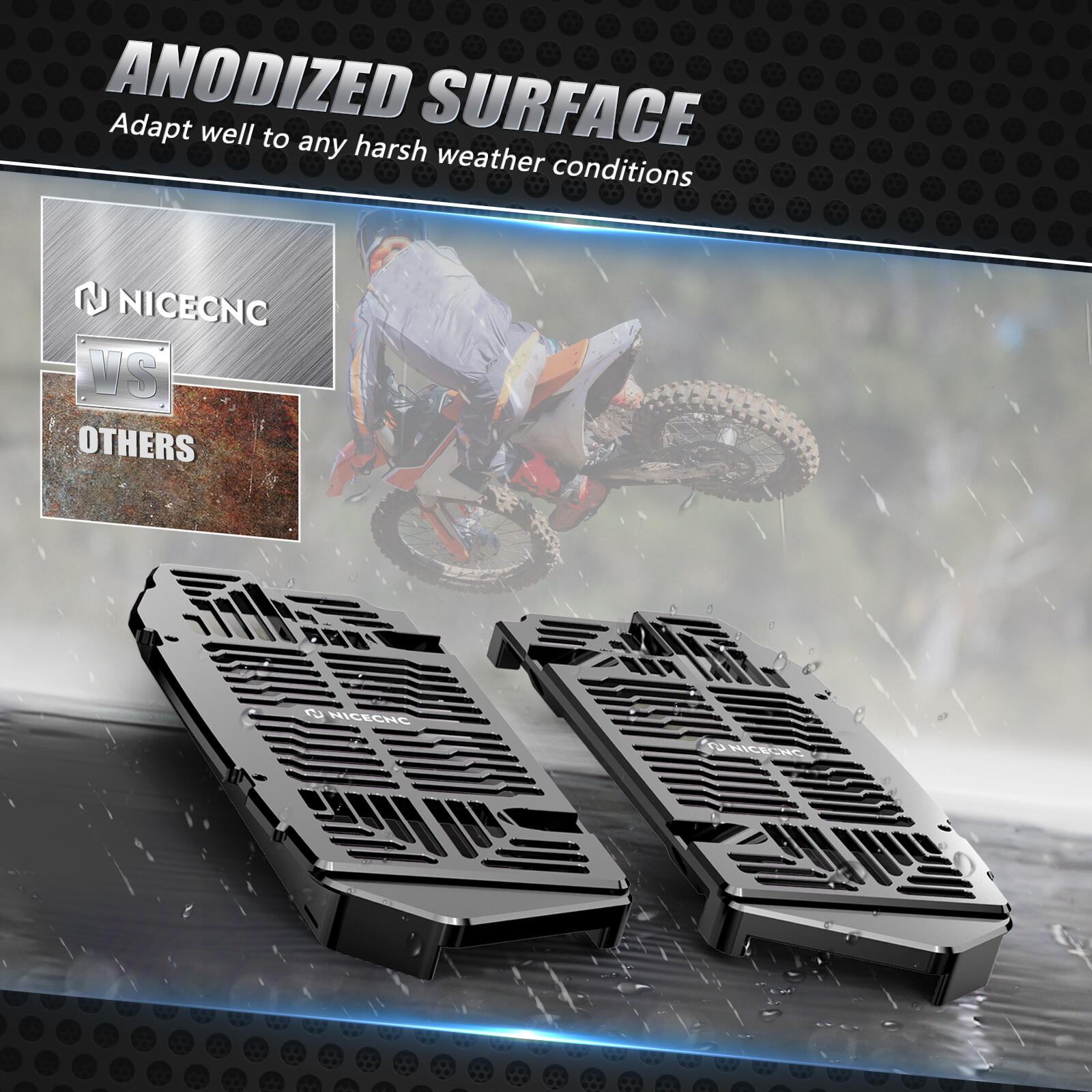 NICECNC Radiator Guards For KTM 150-500 EXC/EXCF/XCW/XCF-W/XW-F 2024-2026