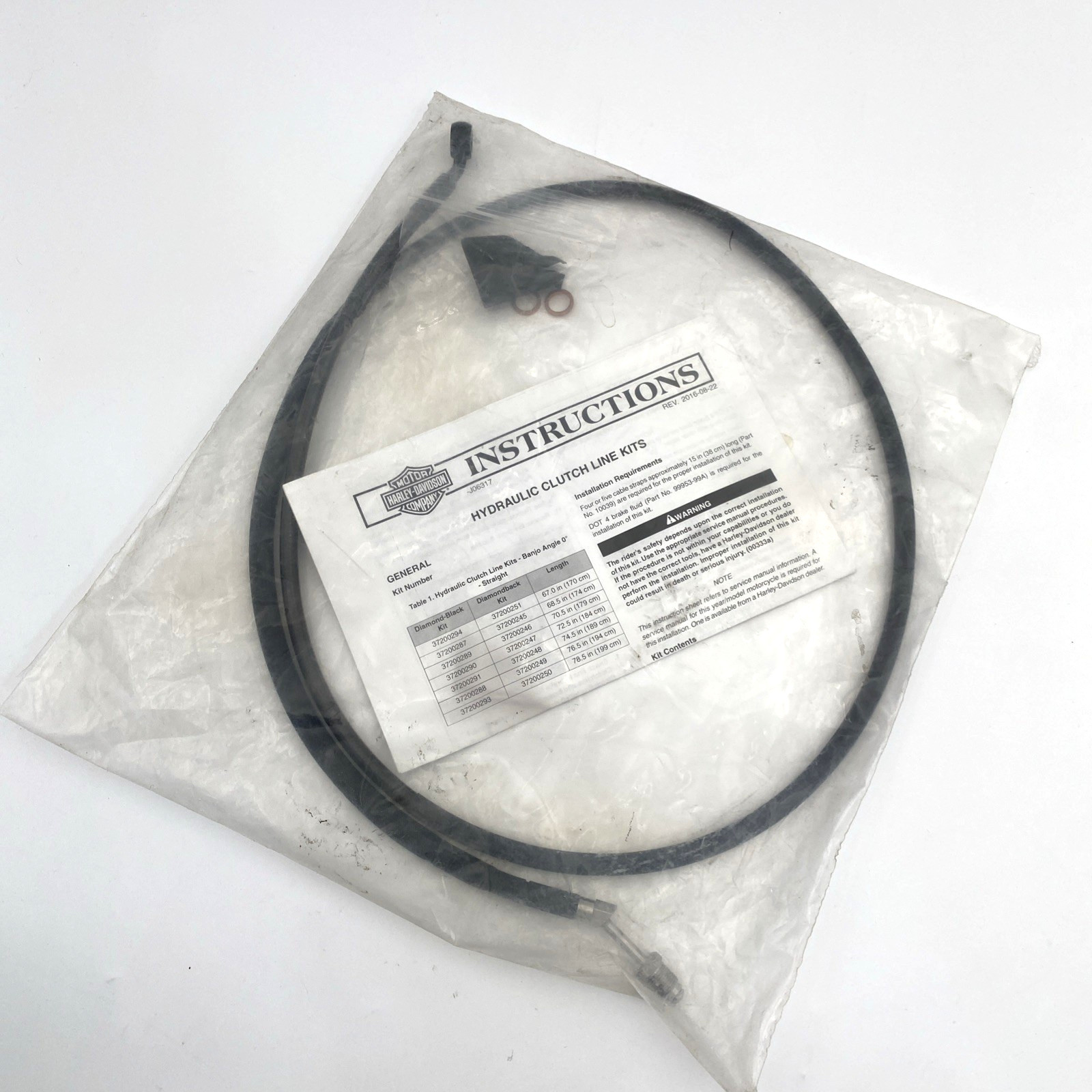 OEM Harley 37200284 Diamond Black 55 in Hydraulic Clutch Line 19-20 Freewheeler