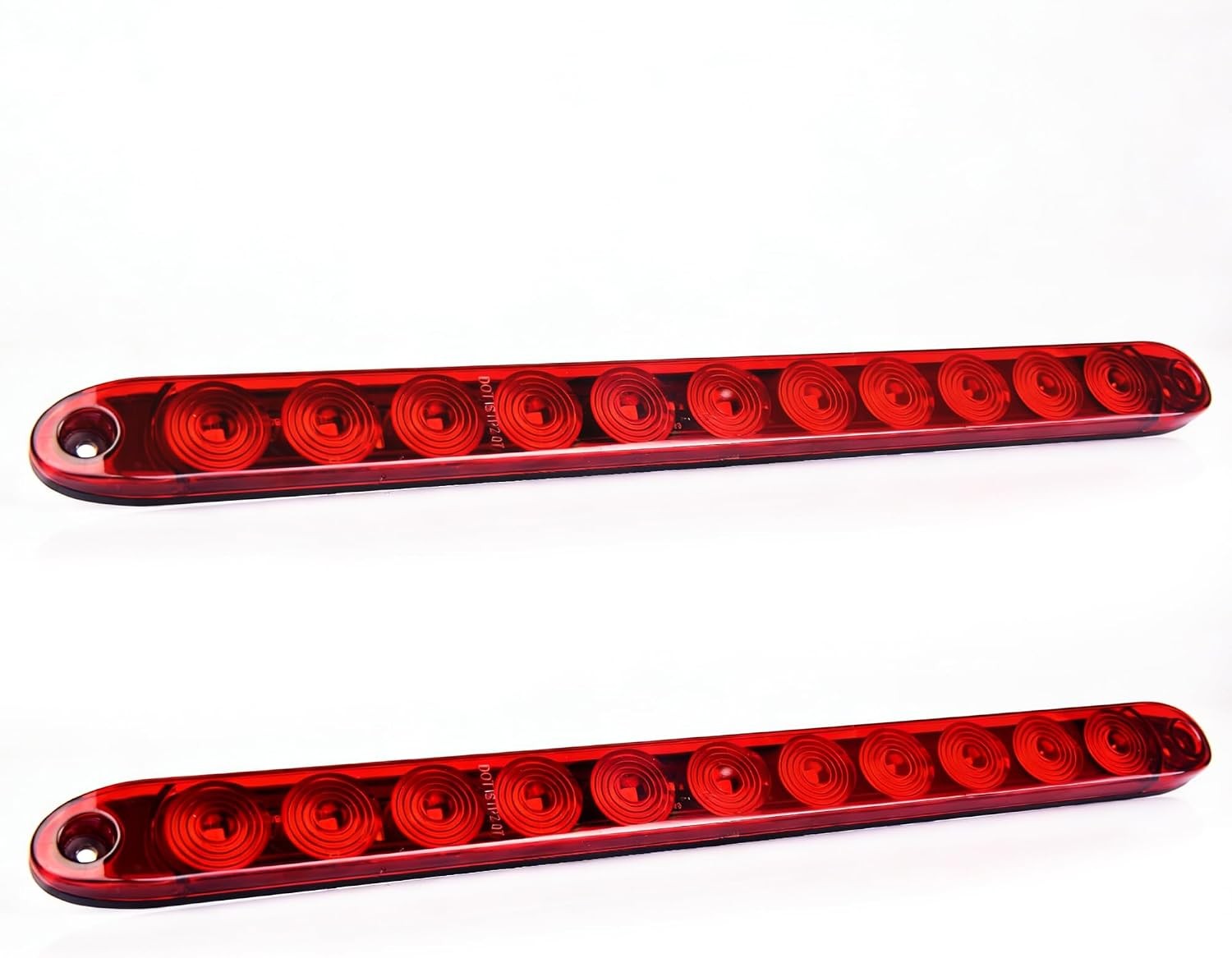 2PCS Red 16 inches 11 LED Trailer Light Bar IP67 Waterproof Multi-Function Stop