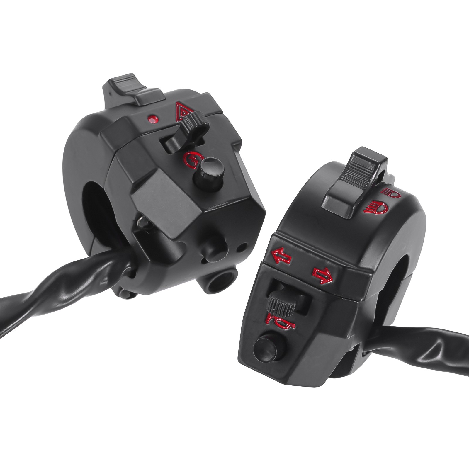 2Pcs Left & Right Side Control Switch fit for 7/8″ (22mm) Handlebar Honda Black