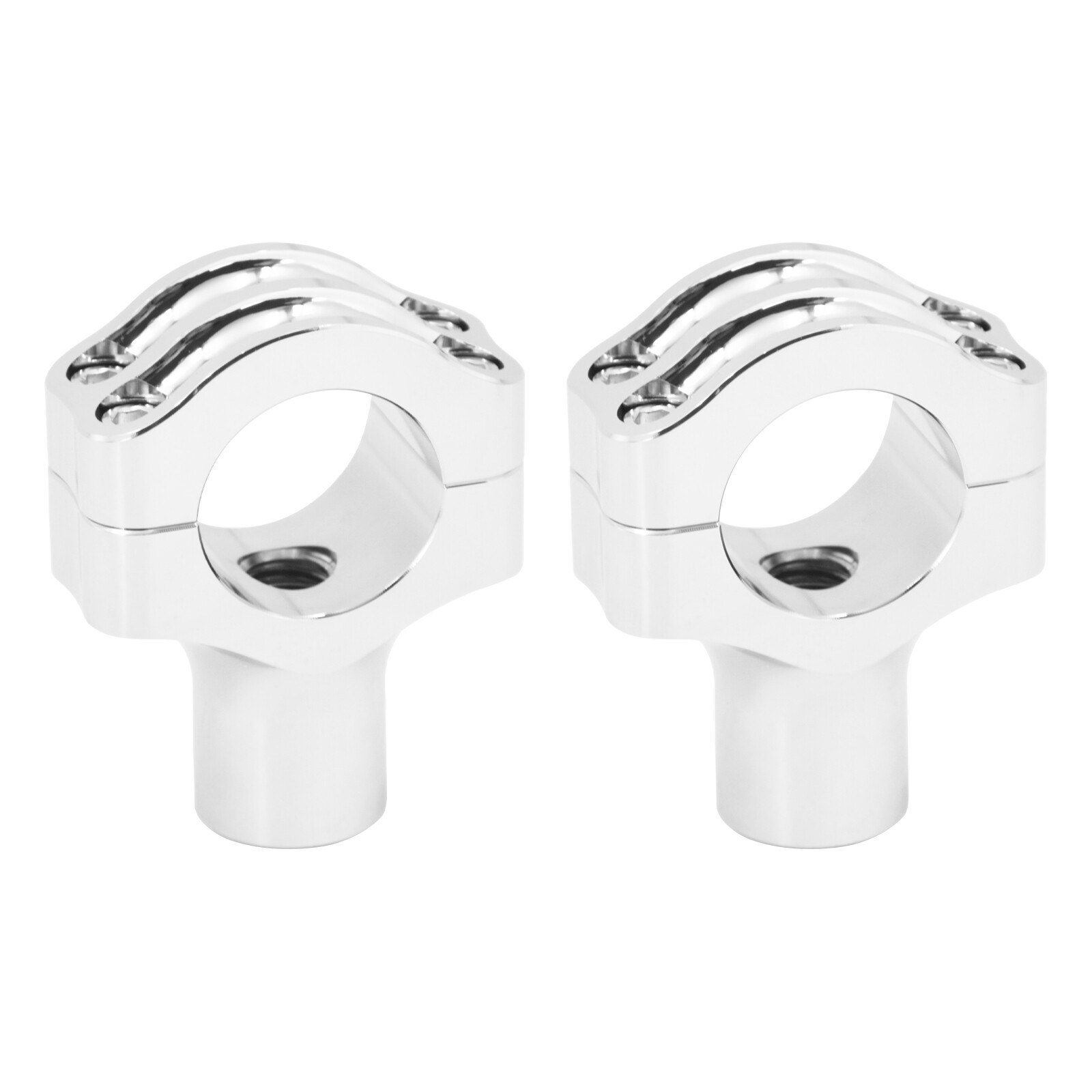 Chrome 1.25” 32MM 4-Bolts Handlebar Riser Clamp Fit For Harley XL 883 Touring