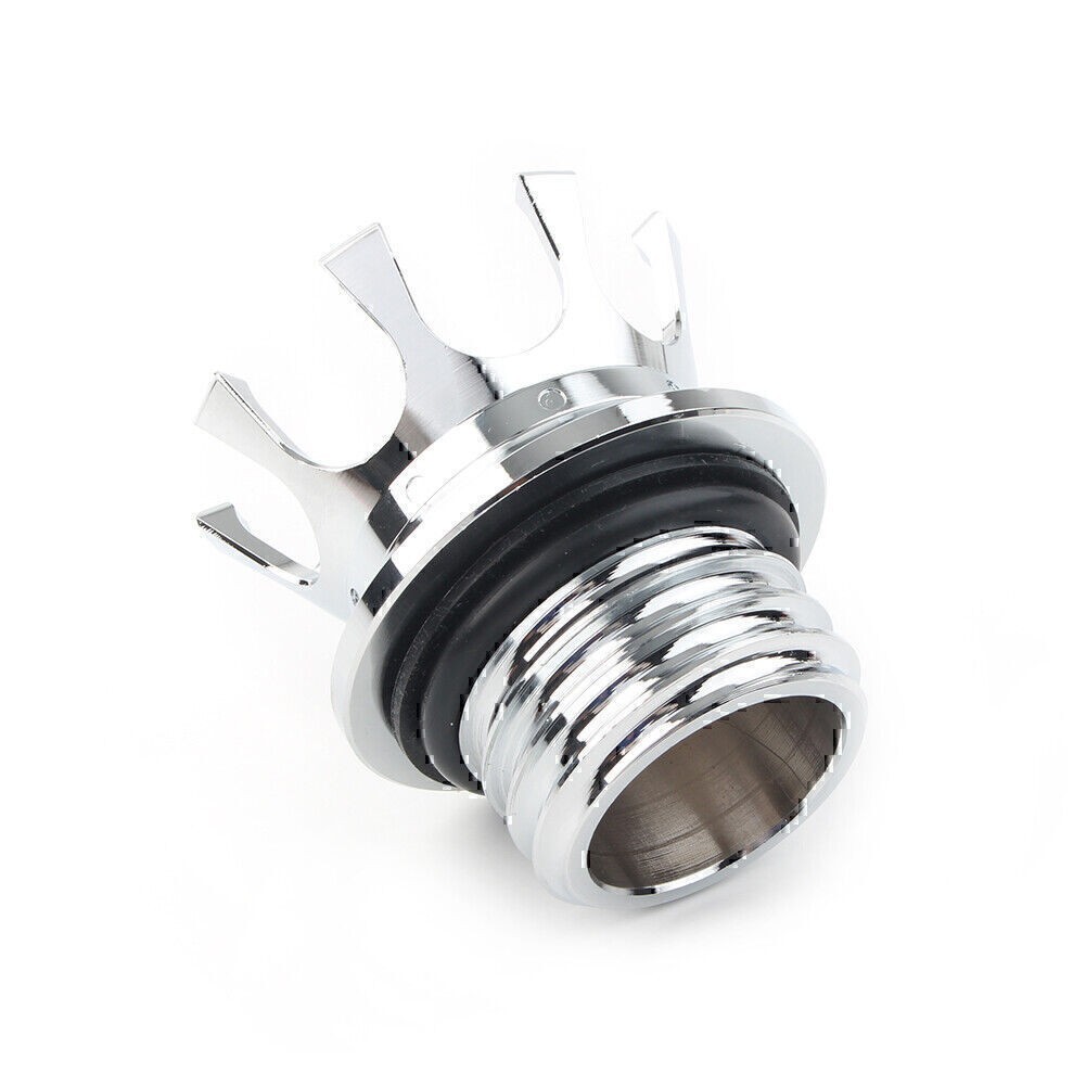 Chrome Fuel Gas Cap King Crown Right Thread For Harley Sportster Touring Dyna