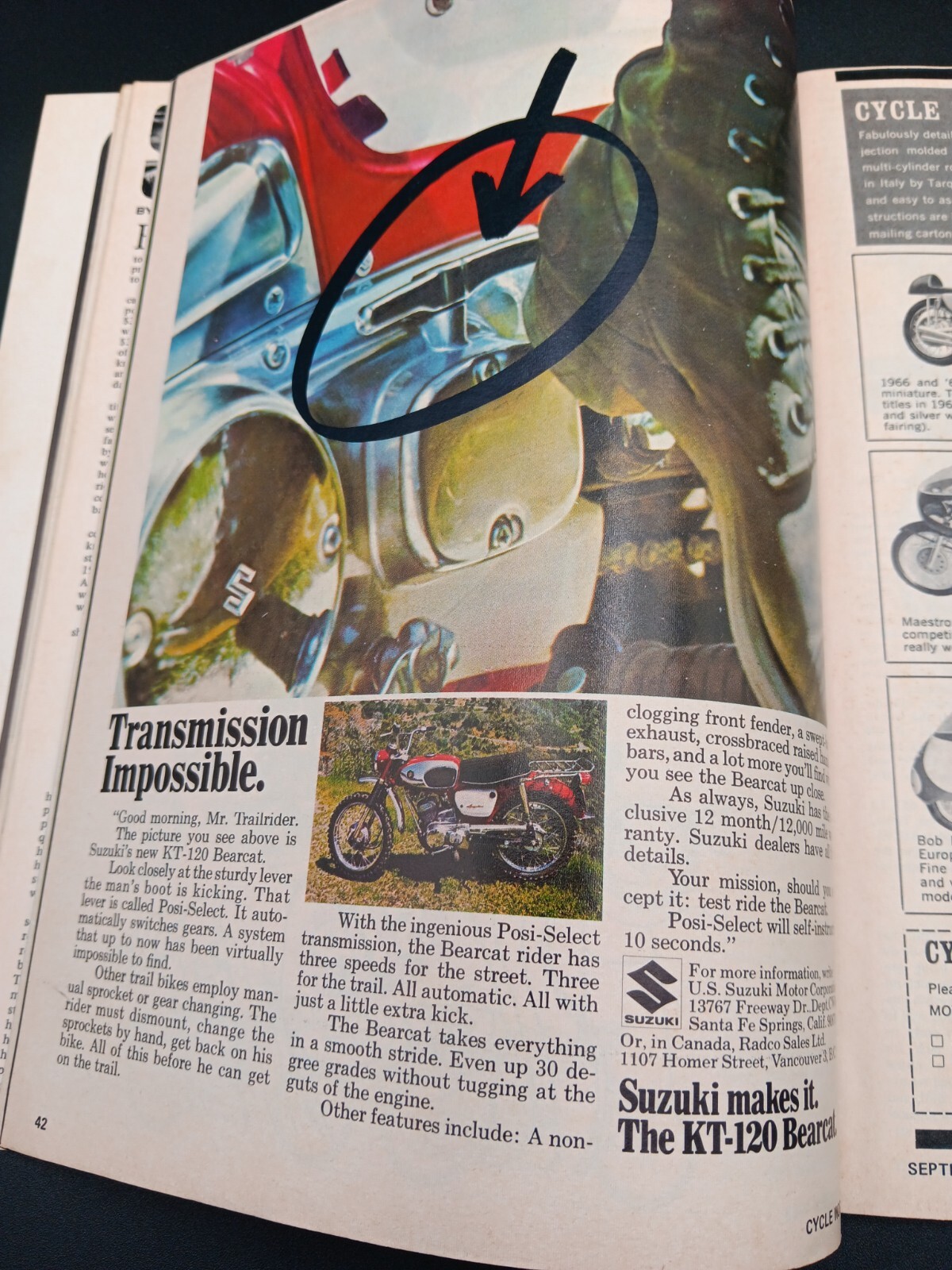 September 1968 CYCLE WORLD MAGAZINE Norton 750 Vespa 150 Sprint Benelli Cuda 250