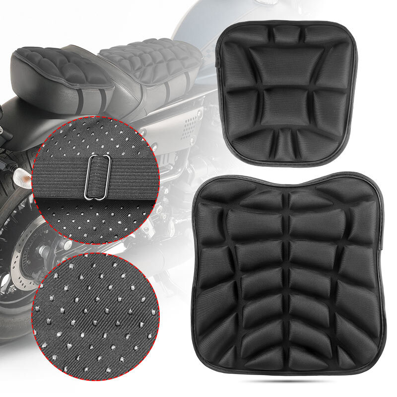 2X Universal Motorcycle Seat Comfort Gel Seat Cushion Relief Pressure Pad Cover