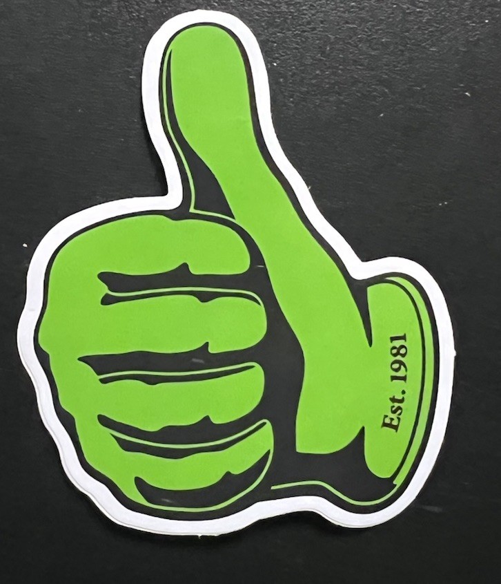 Kawasaki Thumbs Up Stickers. *GLOSSY* Size: 2.5”X 2” Self Adhesive.