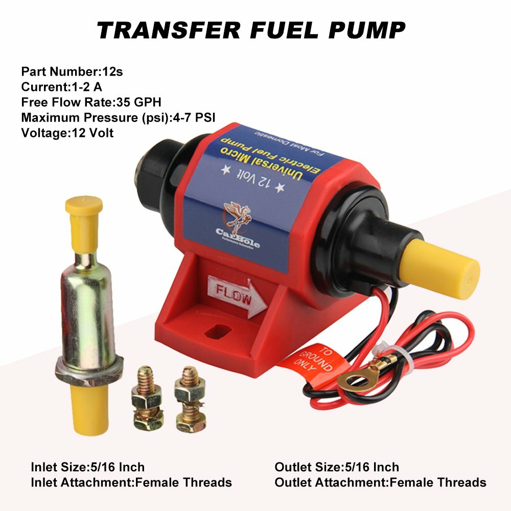 Universal Electric Inline Fuel Pump Carburetor 4-7 PSI 35 GPH Gas Diesel Alcohol