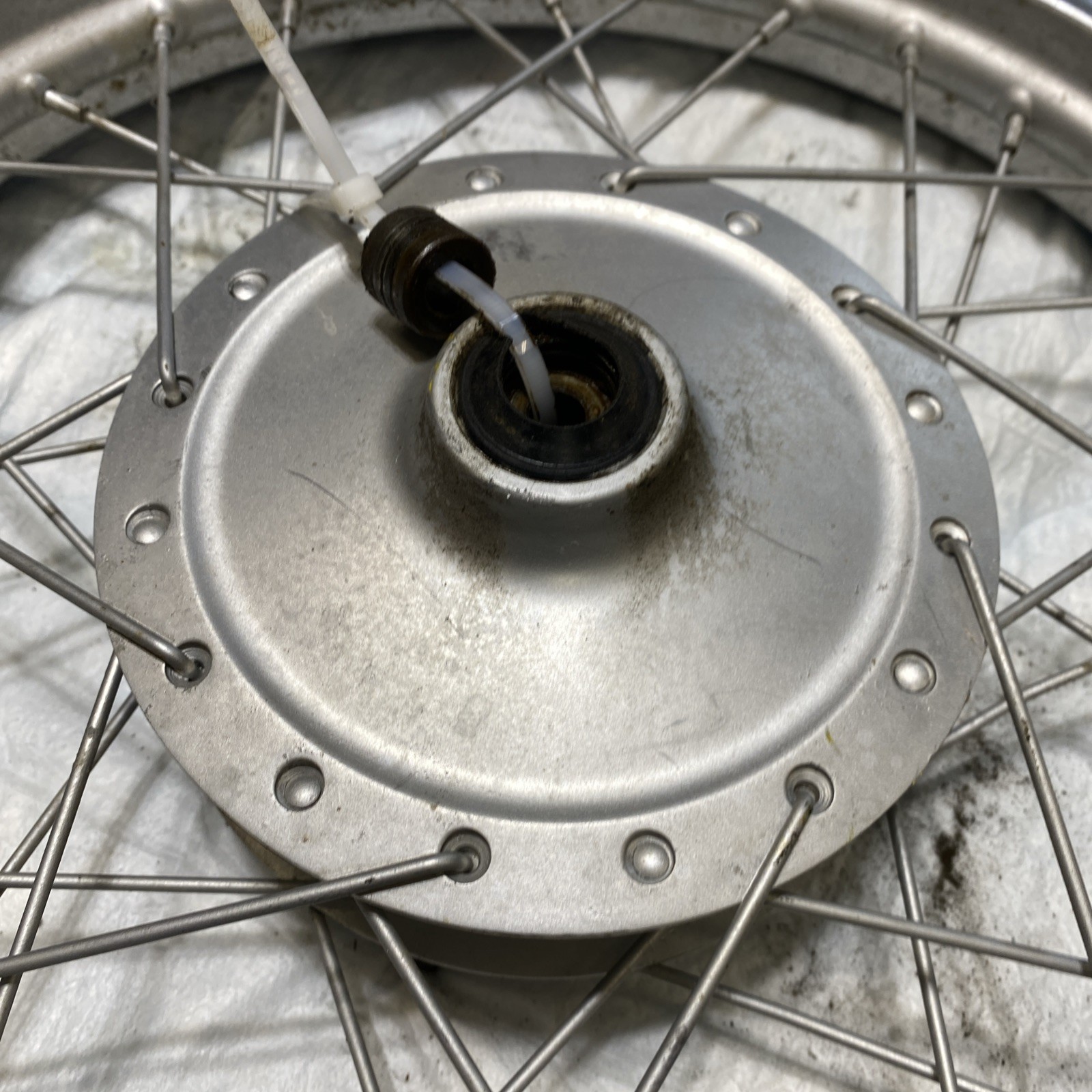 70’s Yamaha GT80 Front Wheel & Brake Hub 15in OEM ID 393 GT80