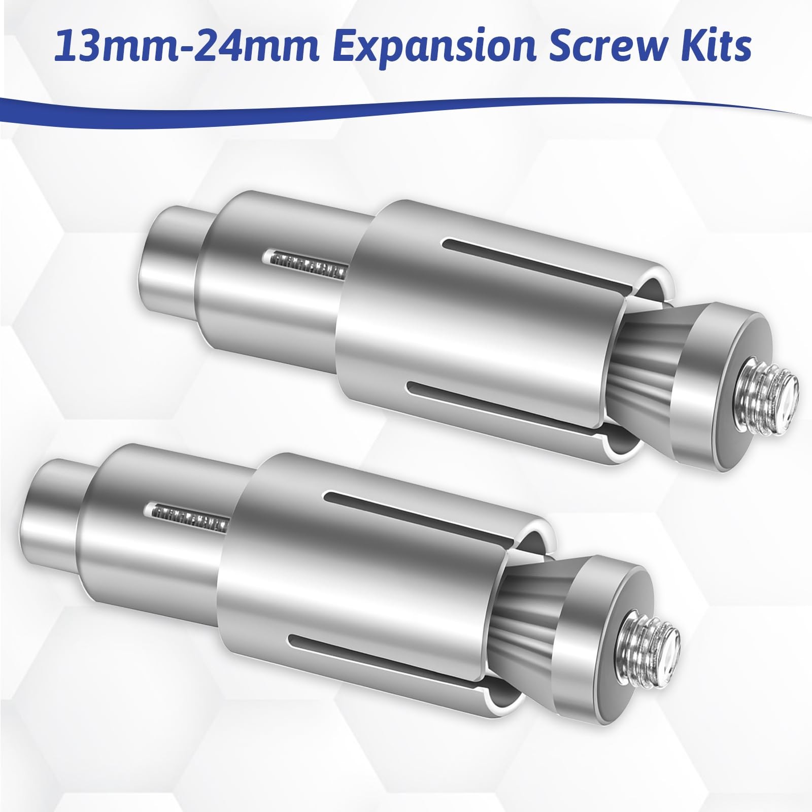 2 Pack Motorcycle Bar Ends Mounting Screw Set Universal 13mm-24mm silver