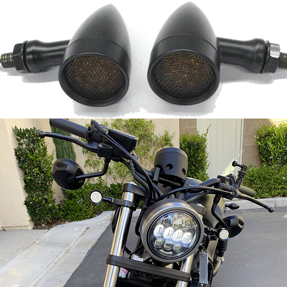 1 Pair Motorcycle LED Turn Signals Lights Blinker Amber For Harley Honda Yamaha