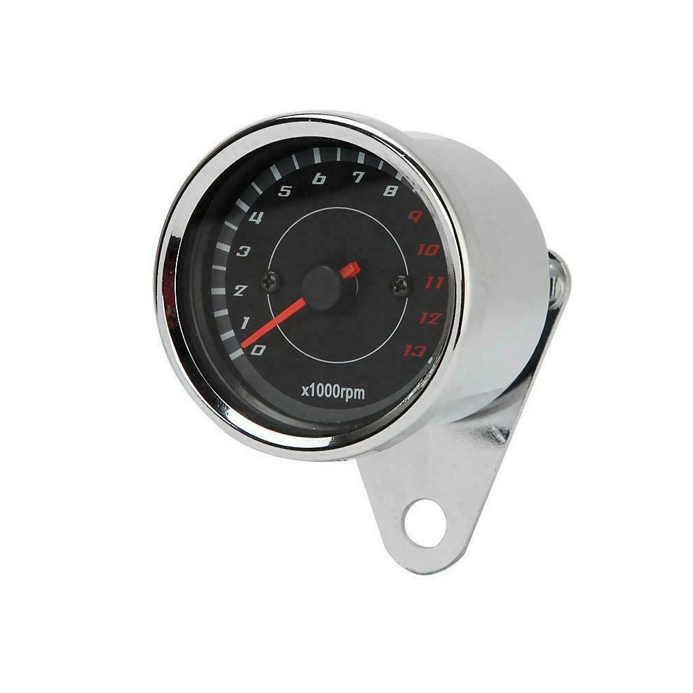 DC 12V Universal Motorcycle Tachometer Electronic Tach Meter Speedometer Gauge