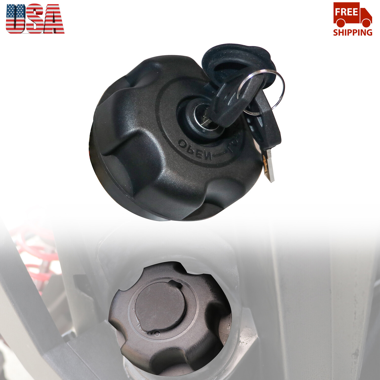 Lockable Gas Cap Fuel Tank Lid Cover W/ key for UTV Polaris Ranger RZR Sportsman