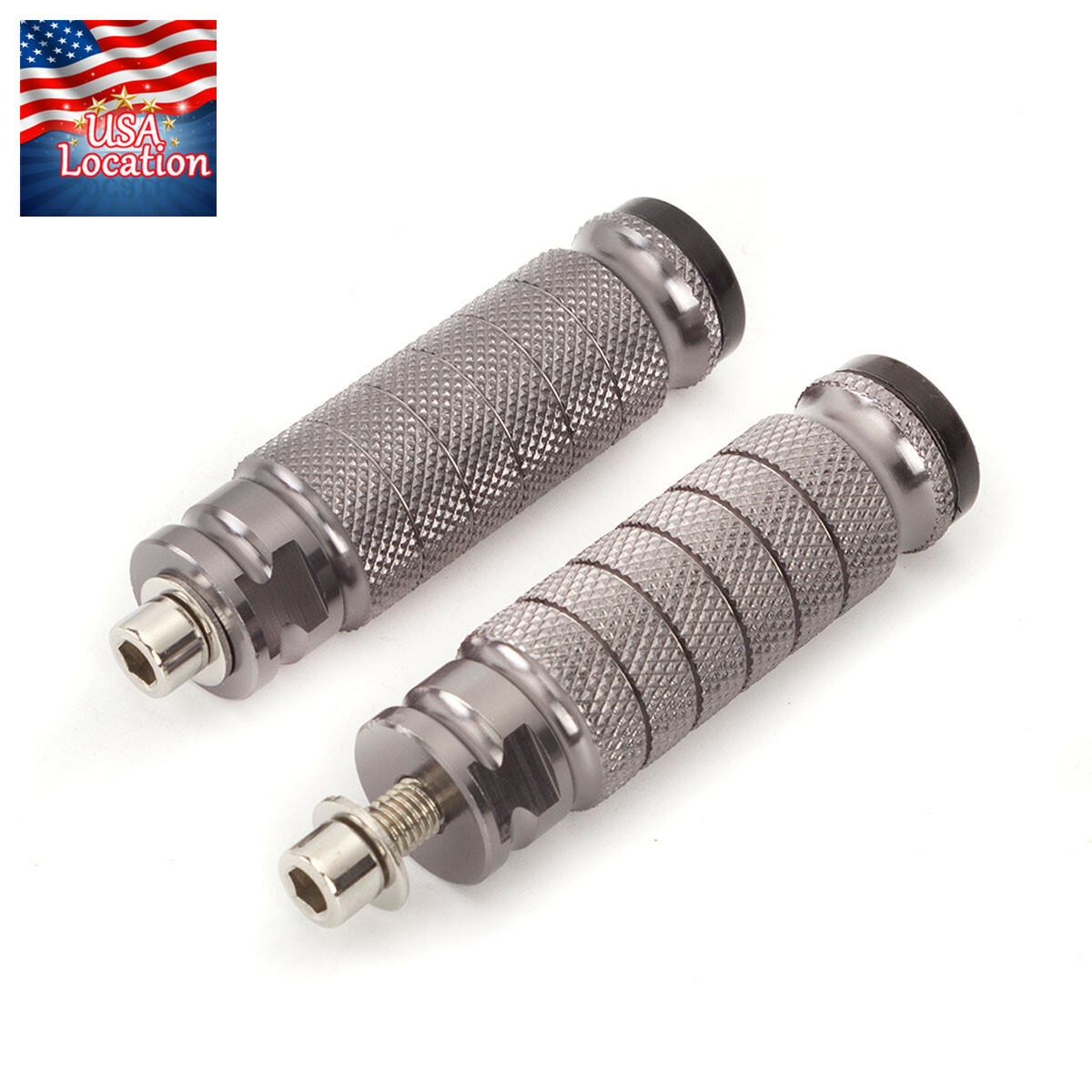 8mm Universal Motorcycle CNC Rearset Footrests Footpegs Foot Pegs Pedals Racing